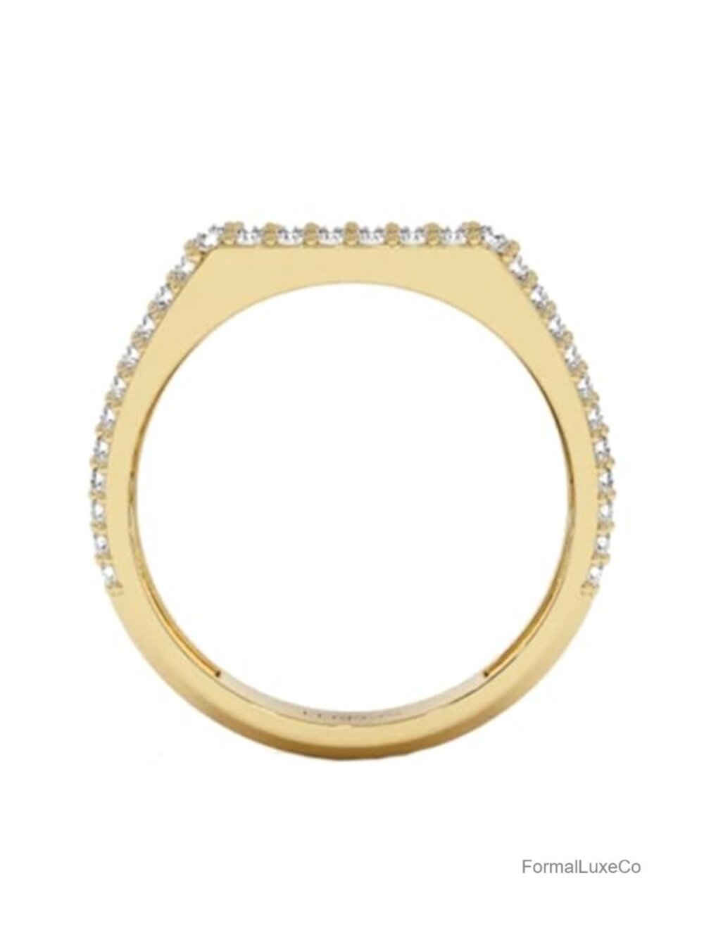 Luxury Cubic Zirconia Fence Statement Ring for Women Men CZ Geometric Eternity - Picture 4 of 5